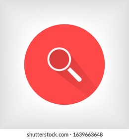 Magnifying glass or search icon, flat vector graphic on isolated background.Magnifying glass icon, vector magnifier for loupe sign. Vector magnifying glass icon with reflection