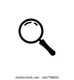 Magnifying glass or search icon, flat vector graphic on isolated background - high quality