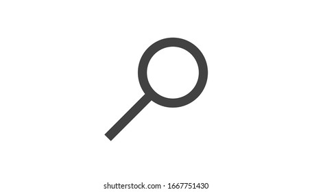 Magnifying glass or search icon, flat vector graphic on isolated background. 