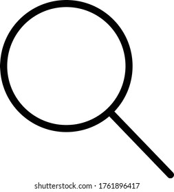 Magnifying glass or search icon, flat vector graphic on isolated background. Magnifier or find icon isolated on white background.