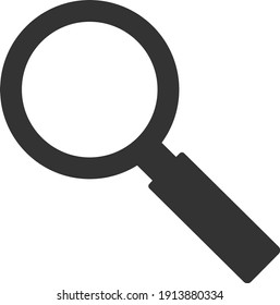 Magnifying glass or search icon, flat vector graphic on isolated background.