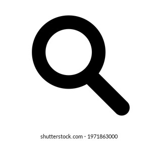 Magnifying glass or search icon, flat vector graphic on isolated background.