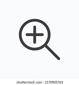 Magnifying glass or search icon- flat vector graphic on isolated background