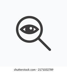 Magnifying glass or search icon. flat vector graphic on isolated background