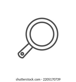 Magnifying glass or search icon, flat vector graphic on isolated background.