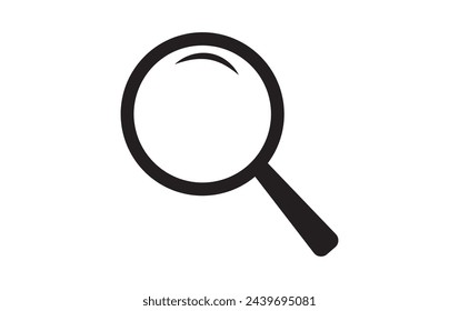 Magnifying glass or search icon, flat vector graphic on isolated background.