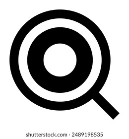 Magnifying glass or search icon, flat vector graphic on isolated background.
