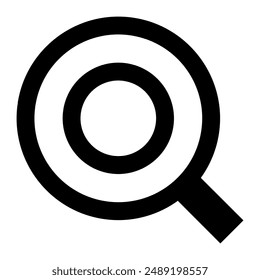 Magnifying glass or search icon, flat vector graphic on isolated background.