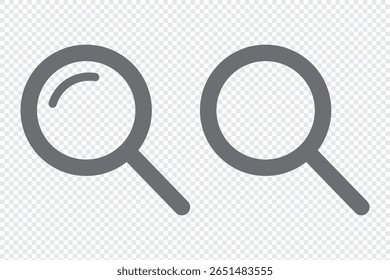 Ícone de pesquisa de lente de aumento, ilustração de vetor plana, símbolo de pesquisa de digitalização isolado. símbolo de pesquisa para ícones da Web, sinal de lente de zoom. Pesquisar design de vetor de ícone.