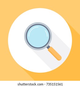 Magnifying glass. Search icon flat style. vector illustration with long shadow. Flat design style.