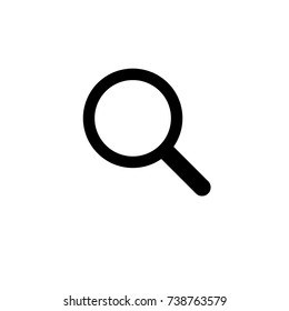 Magnifying glass or search icon, flat vector graphic on isolated background.