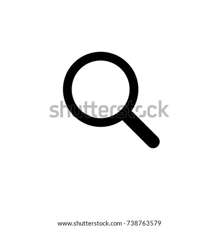 Magnifying glass or search icon, flat vector graphic on isolated background.