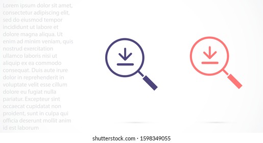 Magnifying glass or search icon loading, flat vector graphic on isolated background. loading Magnifying glass icon, vector magnifier for loupe sign. loading  