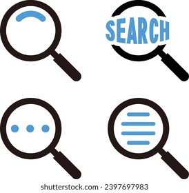 Magnifying glass search icon set : vector