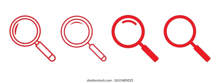 Magnifying glass or search icon set, search icon vector, Search Icon Symbol. Magnifier Element In Trendy Style. magnifying glass search icon, magnifying Icons vector