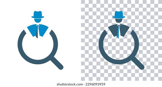 Magnifying glass or search icon thin lines Flat Icon Solid style, Search Job Icon.Premium Quality Isolated Magnifier Element In Trendy Style, Vector Illustration.