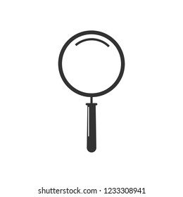 Magnifying glass search icon. Vector illustration, flat design.