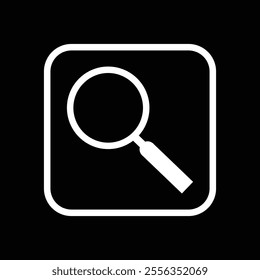 Magnifying glass search icon. Search icon vector, flat vector illustration, scan search symbol isolated. search symbol for web icons, zoom lens sign.