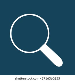 Ícone de pesquisa de lupa vetor - Zoom Encontrar Explorar Símbolo Branco Azul-escuro Azul Azul-escuro Interface da Web Botão de Navegação Lente de Navegação Ferramenta Simples Minimalista Design Plano Elemento Gráfico Clipart Aplicação Digital