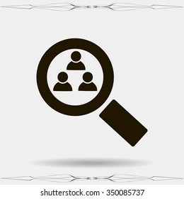 Magnifying glass. Search. icon. vector design