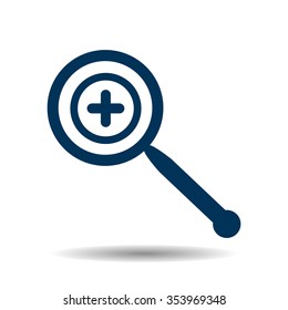 Magnifying glass. Search icon, vector illustration. Flat design style