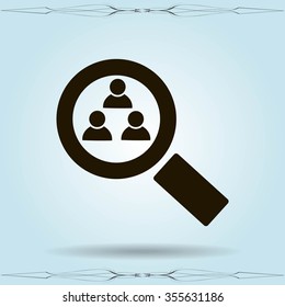 Magnifying glass. Search. icon. vector design