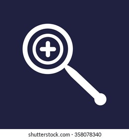Magnifying glass. Search icon, vector illustration. Flat design style