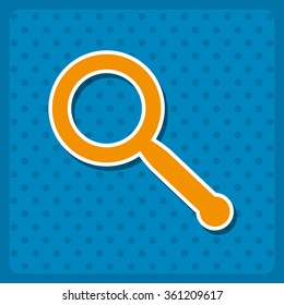 Magnifying glass. Search icon, vector illustration. Flat design style
