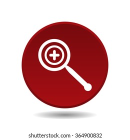 Magnifying glass. Search icon, vector illustration. Flat design style
