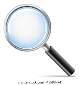 magnifying glass as search icon (vector)