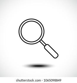 Magnifying glass or search line icon, flat vector graphic on isolated background. Vector illustration