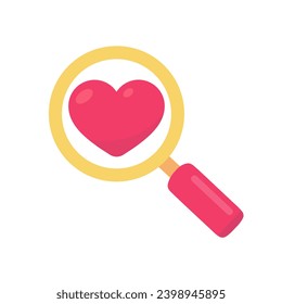 magnifying glass search for love The concept of finding someone to love