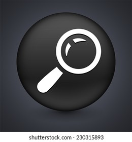 Magnifying Glass Search on Black Round Button