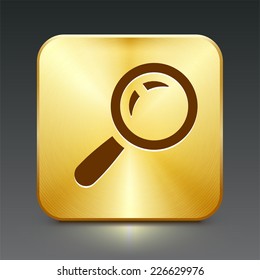 Magnifying Glass Search on Gold Square Button