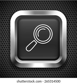 Magnifying Glass Search on Silver Square Buttons