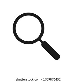 Magnifying glass or search vector icon isolated on white background.