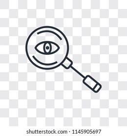 Magnifying Glass Searcher vector icon isolated on transparent background, Magnifying Glass Searcher logo concept