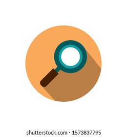 magnifying glass searching business strategy icon block shadow vector illustration