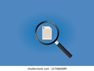 Ampliación de la búsqueda de vidrio para el documento, adecuado para el concepto de recursos humanos, CRM y administración.