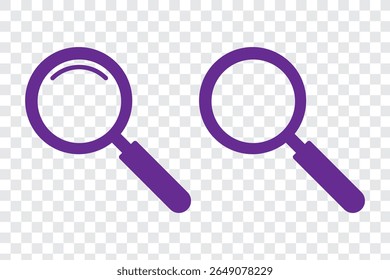 A magnifying glass for searching or exploring content.