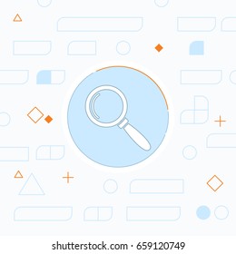 Magnifying glass for searching or inspection vector flat icon