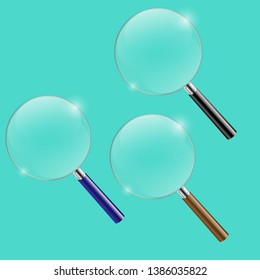 Lupa Definida Com Malha De Gradiente, Ilustração De Vetor
