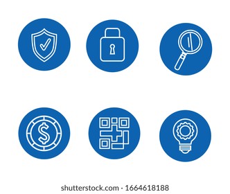 magnifying glass and set icons vector illustration designicon