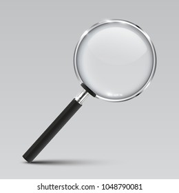 Magnifying glass with shadow – stock vector