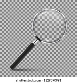 Magnifying glass with shadow – for stock vector