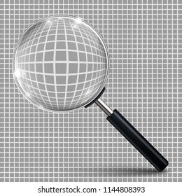 Magnifying glass with shadow – vector illustration