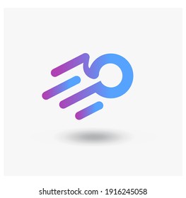 magnifying glass shape logo design idea for industry logo initial EO, FO.