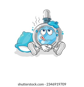 the magnifying glass sick vector. cartoon character