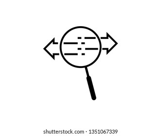 Magnifying glass sign icon in trendy flat style isolated on white background, arrow symbol vector illustration for web - Vector 
