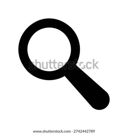 magnifying glass Simple black vector icon with a theme